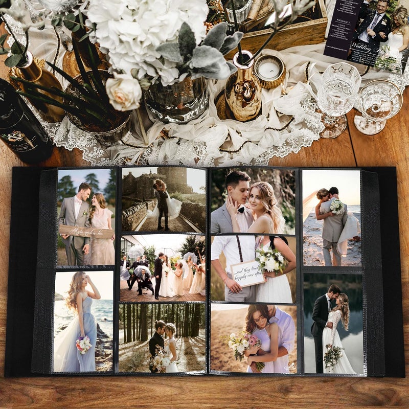 Lanpn Wedding Photo Album 4x6 600 Pocket Photos Slip in, Linen Cover Large Capacity Newlywed Marriage Album Hold 600 Horizontal Vertical Photos (Flower, White) - Image 5